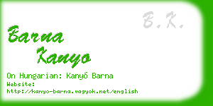 barna kanyo business card