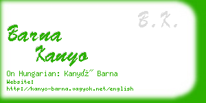 barna kanyo business card